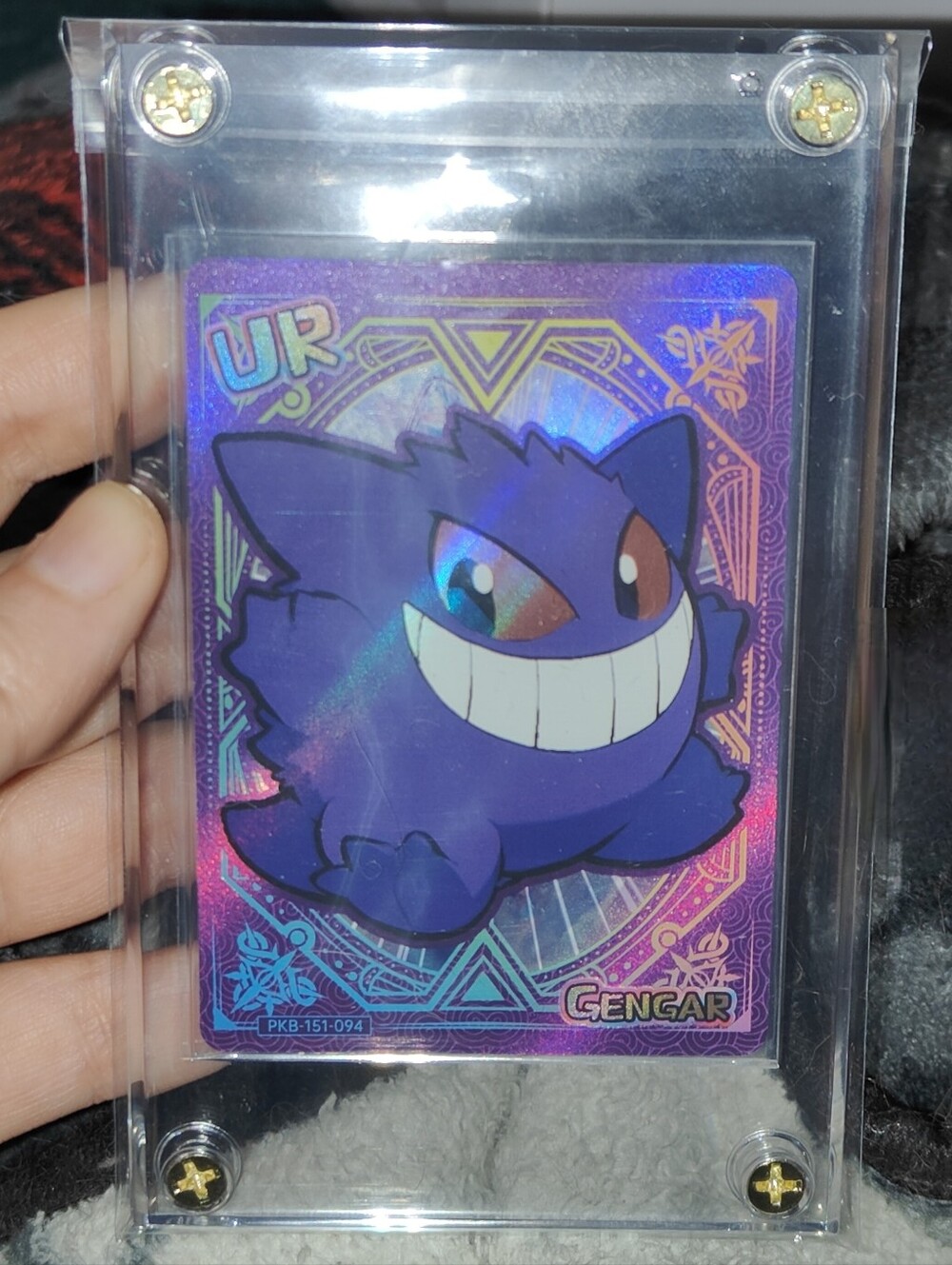 Gengar Ultra Rare textured holo in Case Pokémon Unofficial Card Poke Baby Chibi